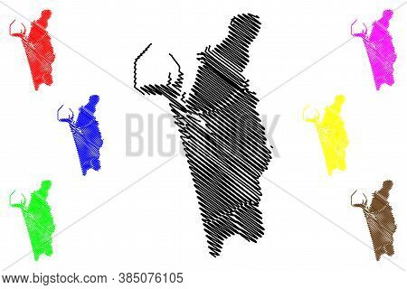 Colombo City (democratic Socialist Republic Of Sri Lanka, Western Province) Map Vector Illustration,