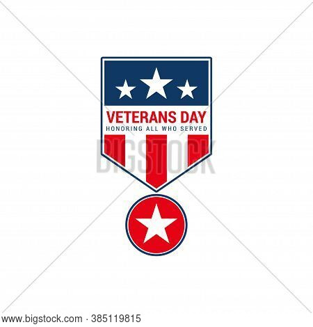 Happy Veteran's Day Logo For American Veteran. Vector Illustration