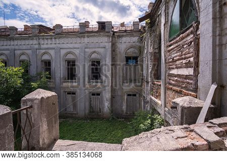 Backyard Of Tereschenko Palace In Neogothic Style. Chervone, Zhytomyr Oblast, Ukraine.