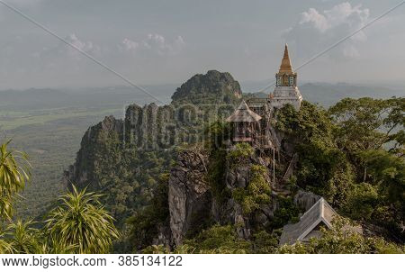 Pagoda On Top Of The Cliff High Mountain At Chaloem Phrakiat Phrachomklao Rachanuson Temple (wat Phr