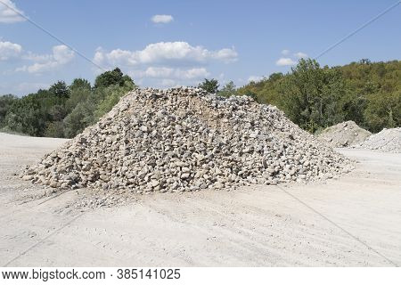 Stack Of Sand, Gravel And Stone Near Old Mine On Mountain Rtanj In East Serbia
