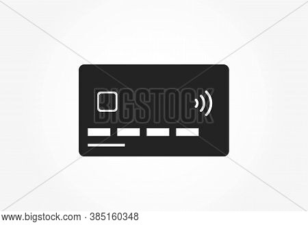 Credit Card Icon. Bank Payment Card With Nfc Paypass, Front Side. Financial And Banking Web Design S