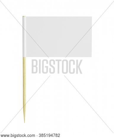 Blank Toothpick flag - Miniature paper pointer flag isolated on white background - 3d rendering