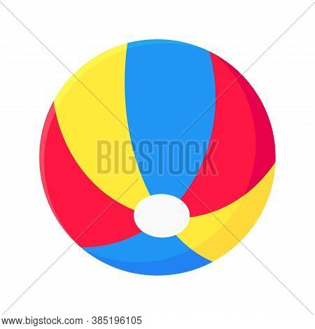Inflatable Beach Ball Flat Style Design Vector Illustration Icon Sign Isolated On White Background. 
