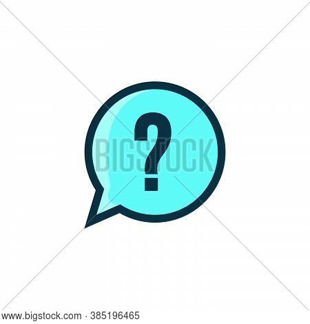 Question Mark Bubble Blue Chat Symbol Vector Illustration
