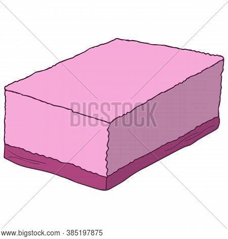 Simple Rectangular Pink Two-material Dish Washing Sponge