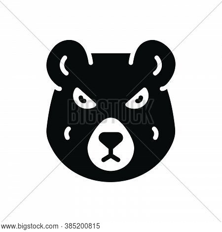 Black Solid Icon For Bear Omnivores-animal Grizzly Animal Polar-bear Hunting Wild Nature Face Danger