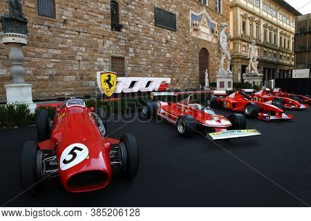 Florence, September 2020: Ferrari 500 F2 F1 Of Year 1952 And Other Historic F1 Cars On Display Durin