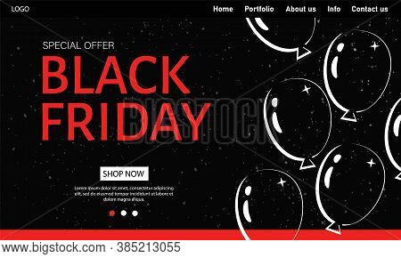 Black Friday. Abstract Website Template For Goods And Services, Super Discounts. Universal Backgroun