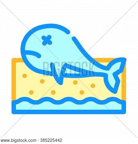 Fish Death Color Icon Vector Symbol Illustration