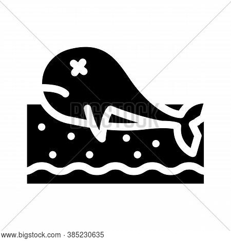 Fish Death Glyph Icon Vector Symbol Illustration