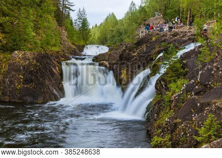 Kivach waterfall in Karelia Russia - nature background