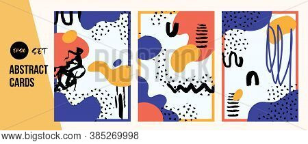 Abstract Shape Conterporary Card Set, Creative Wallpaper Collection, Template For Invitation