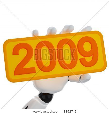 Robot elini tutun bir plaka ile 2009
