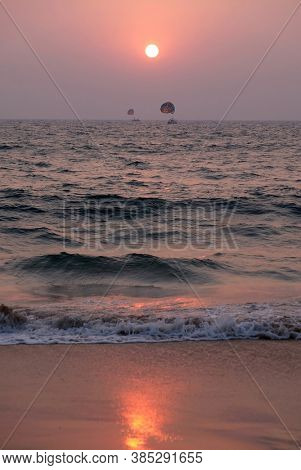 Sunset at Candolim Beach, North Goa, India