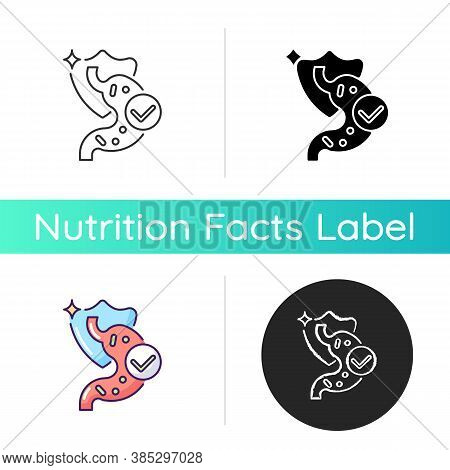 Probiotics Icon. Microbiology And Bacterium. Healthy Eating For Gut. Digestive System. Positive Bact