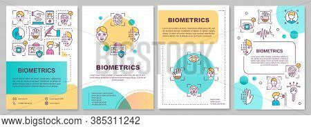 Biometrics Security System Brochure Template. Face Recognition. Flyer, Booklet, Leaflet Print, Cover