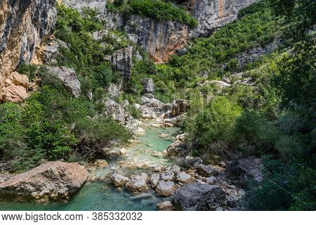 Mountains And Vero River Canyon In Alquezar, Spain