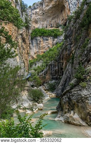 Mountains And Vero River Canyon In Alquezar, Spain
