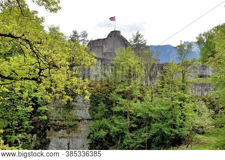 An Old Historic Ruin In A Forest In Liechtenstein 24.4.2020