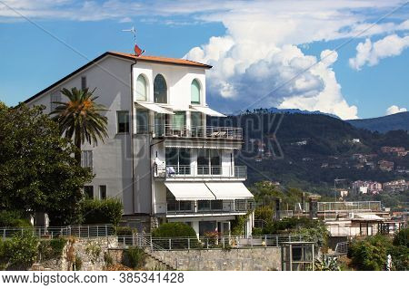 La Spezia Cityscape From A Stately Home Uppper The Hill. Italy. High Quality Photo