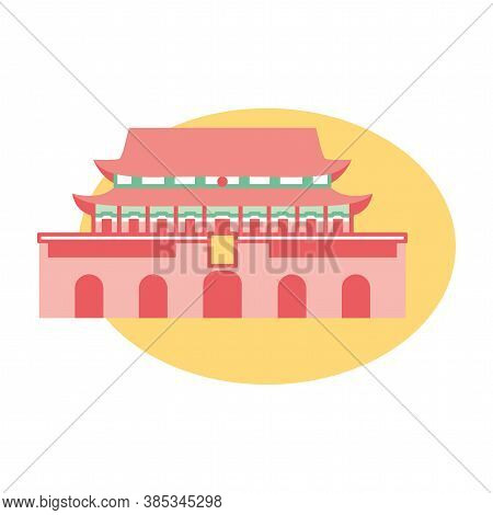 Isolated Budokan Asian Typical Culture Places Icon- Vector
