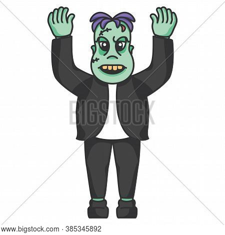 Isolated Scary Frankestein Halloween Season Icon- Vector