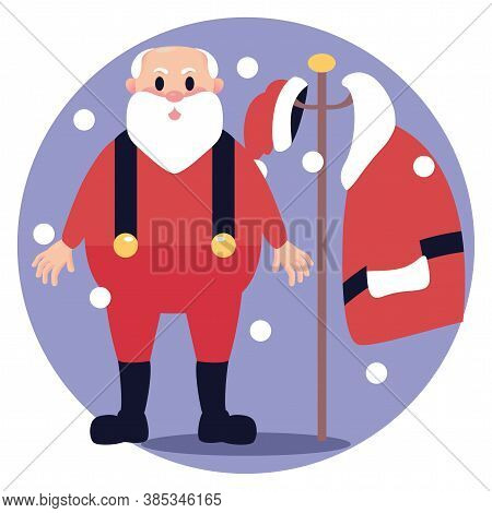 Isolated Santa Clauss Dress Christmas Time Season Icon- Vector