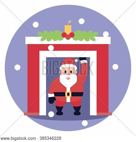 Isolated Santa Clauss Smokestack Christmas Time Season Icon- Vector