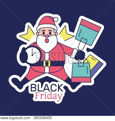 Isolated Santa Clauss Time Black Friday Figure - Vector