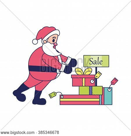 Isolated Santa Clauss Gifts Black Friday Icon - Vector