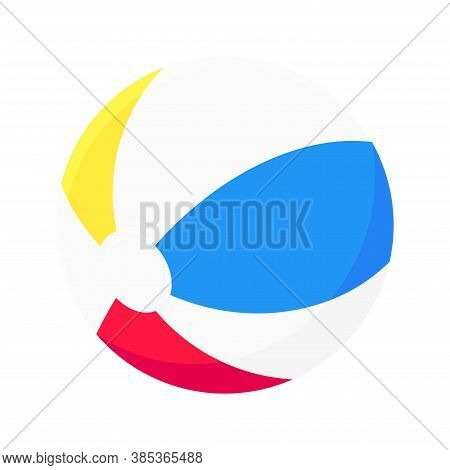 Inflatable Beach Ball Flat Style Design Vector Illustration Icon Sign Isolated On White Background. 