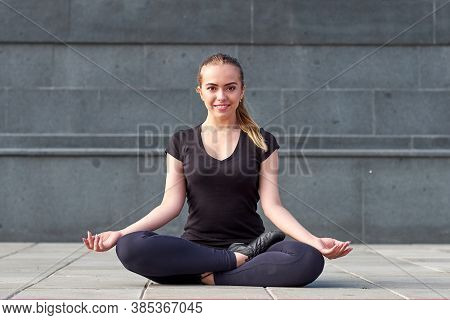 Stretching Fit Or Dancer Or Fitness Woman Doing Exercise