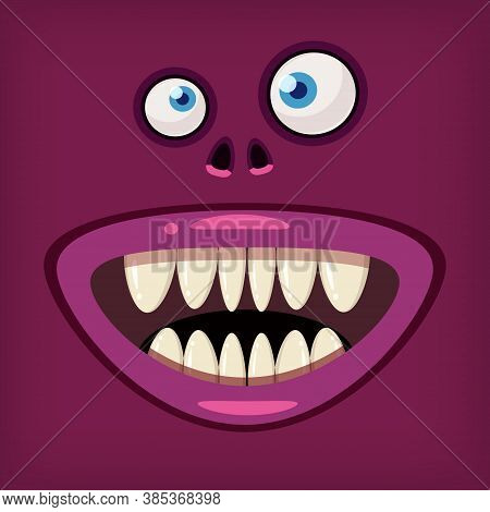 Horror Monster Open Mouth Creepy And Scary. Funny Jaws Teeths Creatures Expression Monster Character
