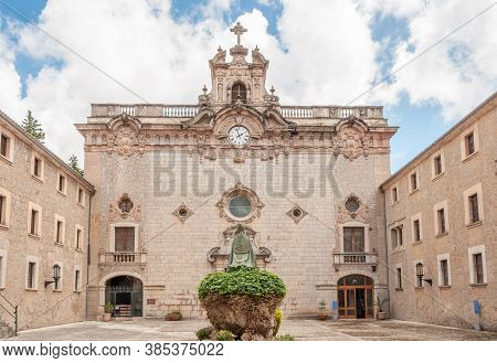 Lluc, Balearic Islands/spain; September 2020: The Interior Patio Of The Monastery Of Lluc. Bronze Eq