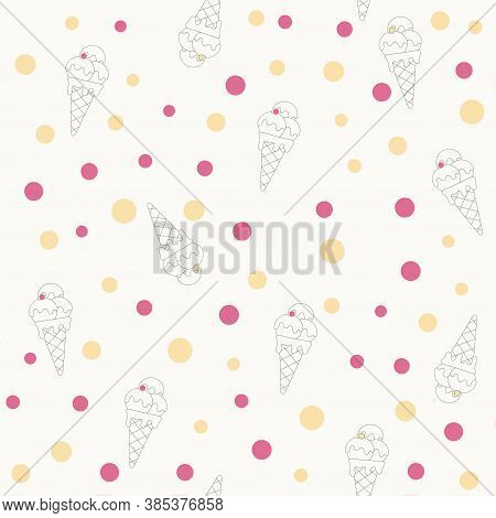 Seamless Trendy Texture For Children. Hand-drawn Repeatable Pattern Design In Pastel Colours. Surfac