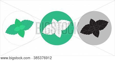 Mint Leaf On An Isolated Background. Vector Sign For Labels And Packaging.