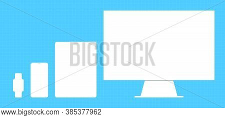 Vector Mockup Of Electronic Gadgets For Presentation Of Applications Or Sites