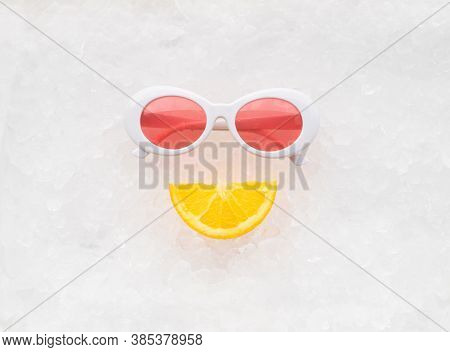 Summer And Relax Time With Fruit Drink And Glasses.enjoy And Refreshment Concepts