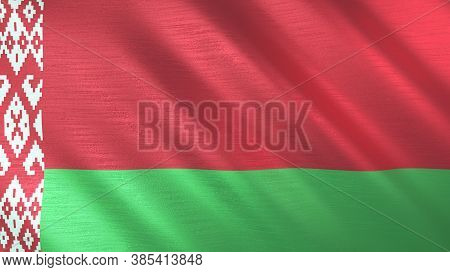 The Waving Flag Of Belarus. High Quality 3d Illustration. Perfect For News, Reportage, Events.