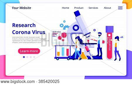 Research Laboratory Concept For Covid-19 Corona Virus With Scientists Working At Medicine Laboratori