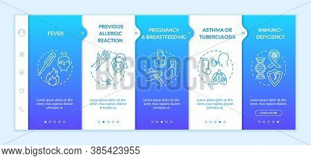 Vaccination Contraindications And Precautions Onboarding Vector Template. Vaccine Injection Risks Re