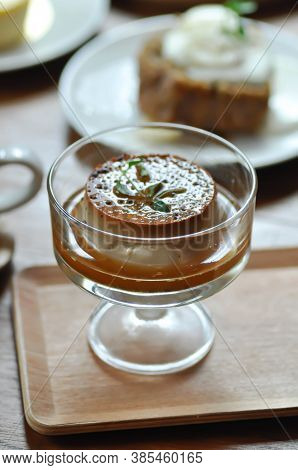 Custard, Custard Cake Or Panna Cotta Or Custard Pudding