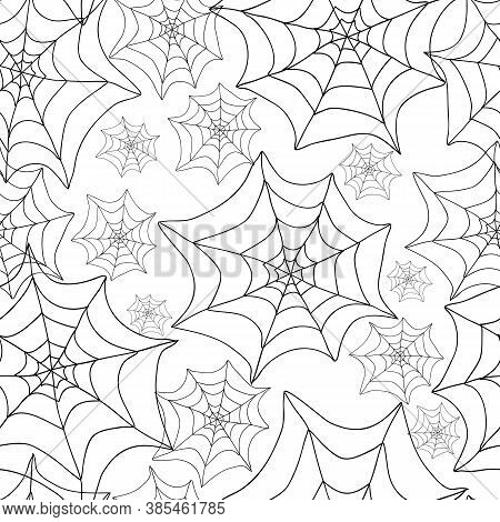 Creepy Fun Spider Webs Vector Repeat Pattern Surface Design Seamless