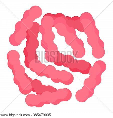Red Probiotics Icon. Cartoon Of Red Probiotics Vector Icon For Web Design Isolated On White Backgrou