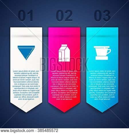 Set Coffee Paper Filter, Bag Coffee Beans And V60 Maker. Business Infographic Template. Vector