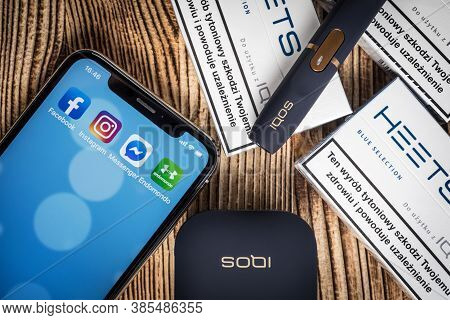 Katowice, Poland - February 26, 2020: Heating Tobacco System Iqos. Iqos Philip Morris Tobacco Produc