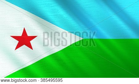 The Waving Flag Of Djibouti. High Quality 3d Illustration. Perfect For News, Reportage, Events.