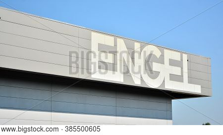 Warsaw, Poland. 15 Septemberr 2020. Sign Engel. Company Signboard Engel