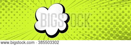 Panoramic Yellow Comic Zoom With Lines - Vector Illustration